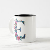 E Coffee Tasse - Blumendesign für Geschenke (Vorderseite Links)