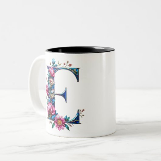 E Coffee Tasse - Blumendesign für Geschenke (Vorderseite Links)