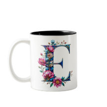 E Coffee Tasse - Blumendesign für Geschenke