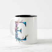 E Coffee Tasse - Blumendesign für Geschenke (Vorderseite Links)