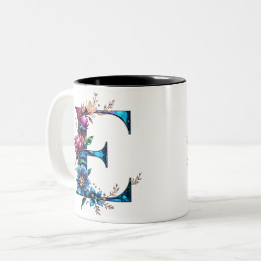 E Coffee Tasse - Blumendesign für Geschenke (Vorderseite Links)