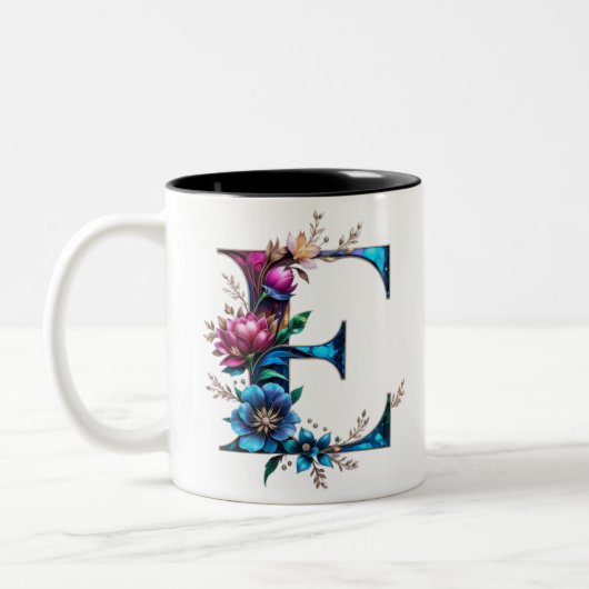 E Coffee Tasse - Blumendesign für Geschenke (Links)