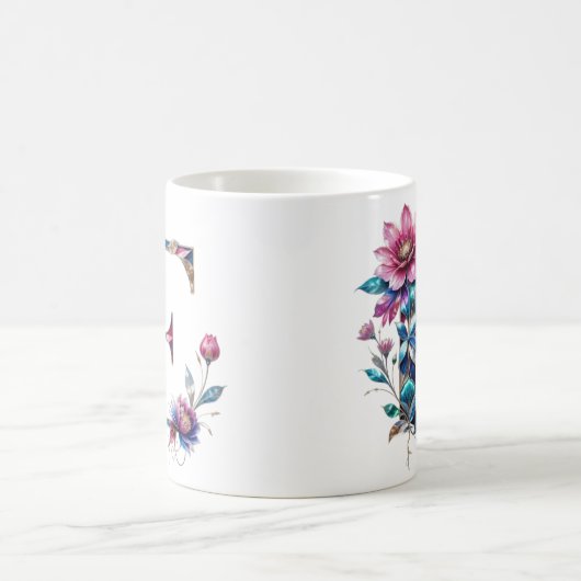 E Coffee Tasse - Blumendesign für Geschenke (Mittel)