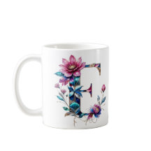 E Coffee Tasse - Blumendesign für Geschenke