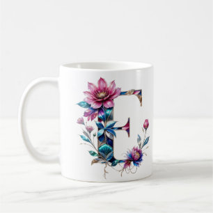 E Coffee Tasse - Blumendesign für Geschenke