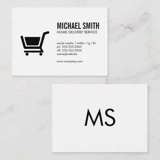 E-Commerce/Monogramm Visitenkarte (Vorne/Hinten)