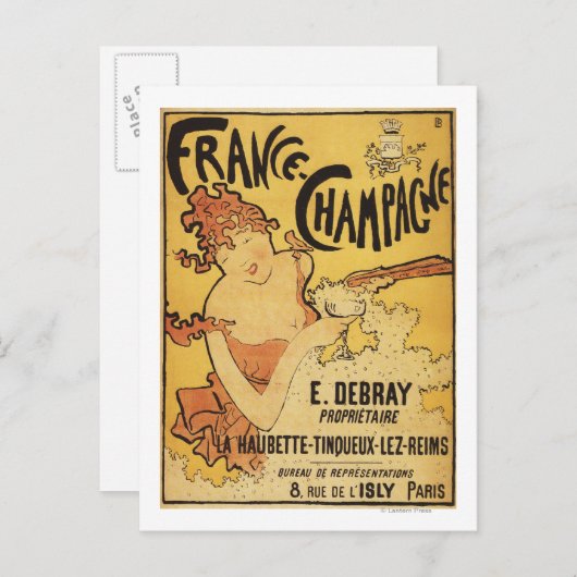 E. Debray Champagne Advertisement Poster Postkarte (Vorne/Hinten)