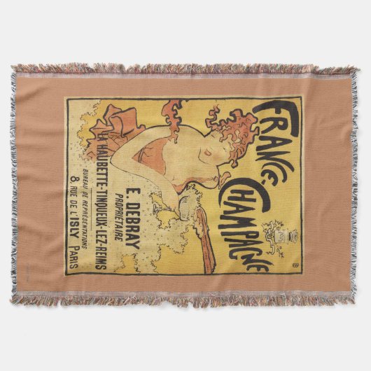 E. Debray Champagner-Werbeplakat Decke (Vorderseite)