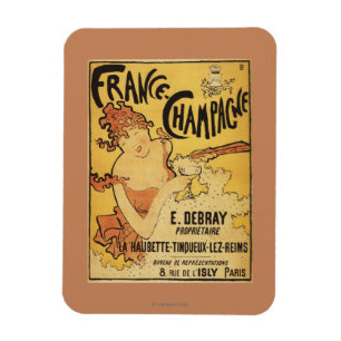 E. Debray Champagner-Werbeplakat Magnet