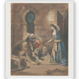 E.Delacroix-Episode von The Corsair von Lord Byron Aufkleber