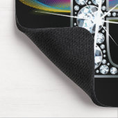 "E" Diamantblende mit Rainbow Swirl Mousepad (Ecke)