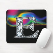"E" Diamantblende mit Rainbow Swirl Mousepad (Mit Mouse)