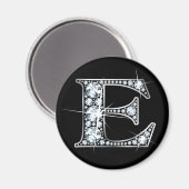 "E" Diamond Bling Magnet (Vorderseite/Rückseite)