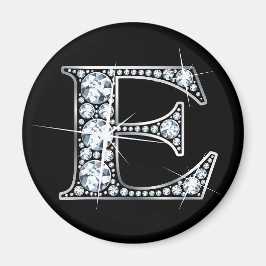 "E" Diamond Bling Magnet (Vorne)