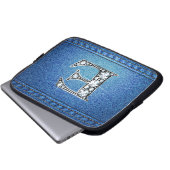 E "Diamond" Denim Stitching Electronics Bag Laptopschutzhülle (Vorne Knopf)