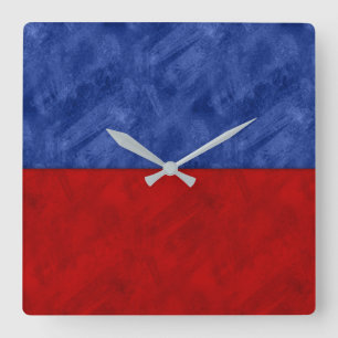 E Echo Watercolor Nautical Signal Maritime Flag Quadratische Wanduhr
