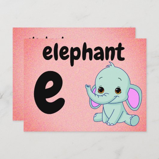 e - Elefantenflash-Karte Postkarte (Vorne/Hinten)