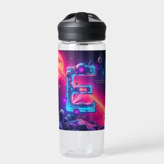 „E – Energie, Entwicklung, Ausdruck“ Trinkflasche (Vorderseite)