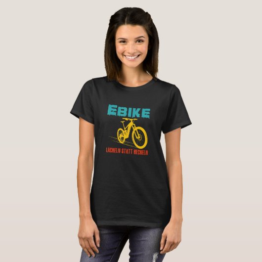 E Fahrradlächeln anstelle der Verkleidung für Elek T-Shirt (Vorne ganz)