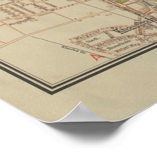 E. Gaebler’s Grosser Plan von Leipzig (1943) Poster (Ecke)