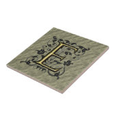 E - geprägtes Vintage-Monogramm Fliese (Seite)