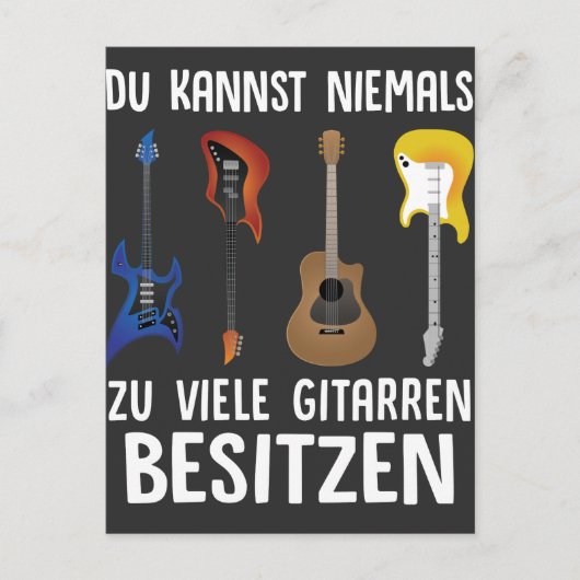 E-Gitarre Akustikgitarre Rock Musiker Bass Gitarre Postkarte (Vorderseite)