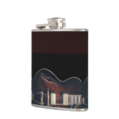 E-Gitarre auf Schwarz Flachmann (Links)