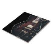 E-Gitarre auf Schwarz Fliese (Seite)