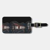 E-Gitarre auf Schwarz Gepäckanhänger (Vorderseite horizontal)