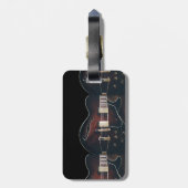 E-Gitarre auf Schwarz Gepäckanhänger (Rückseite vertikal)