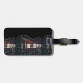 E-Gitarre auf Schwarz Gepäckanhänger (Rückseite horizontal)