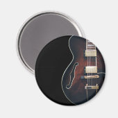 E-Gitarre auf Schwarz Magnet (Vorderseite/Rückseite)
