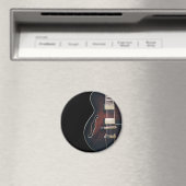 E-Gitarre auf Schwarz Magnet (In Situ (Geschirrspüler))