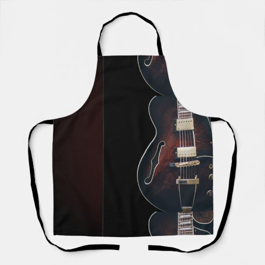 E-Gitarre auf Schwarz Schürze (Vorderseite)