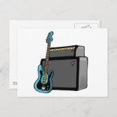 E-Gitarre Bass und Amp Postkarte (Vorne/Hinten)