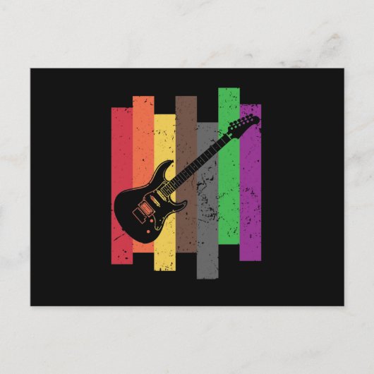 E-Gitarre Bunt Postkarte (Vorderseite)