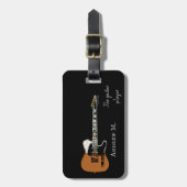 E-Gitarre / Gitarrist-Reise Gepäckanhänger (Vorderseite vertikal)