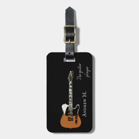 E-Gitarre / Gitarrist-Reise Gepäckanhänger (Vorderseite vertikal)