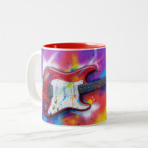 E-Gitarre Graffiti Style Kunst Tasse