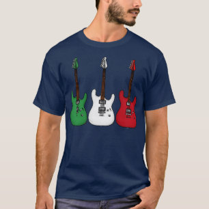 E-Gitarre Italienische Flagge Gitarrist Musiker It T-Shirt