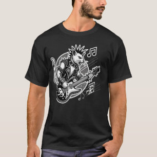 E-Gitarre Kätzchen Musikliebhaber Rock-Gitarrist  T-Shirt