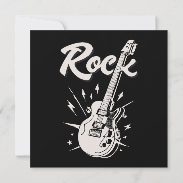 E-Gitarre mit Rock-Wort (Vorderseite)