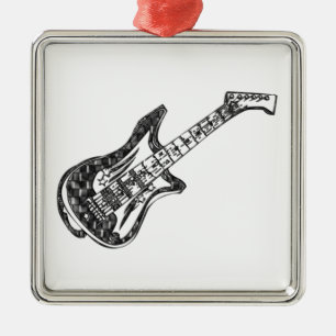 E-Gitarre Silbernes Ornament