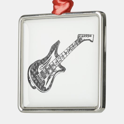 E-Gitarre Silbernes Ornament (Links)