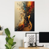 E-Gitarre Splatter-Paint Rock-Musik Poster (Heimbüro)