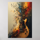 E-Gitarre Splatter-Paint Rock-Musik Poster (Vorne)