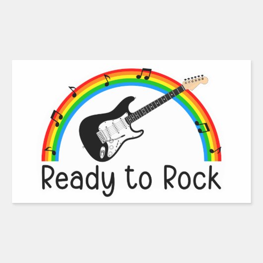 E-Gitarre Sticker 'Ready to Rock' (Vorderseite)
