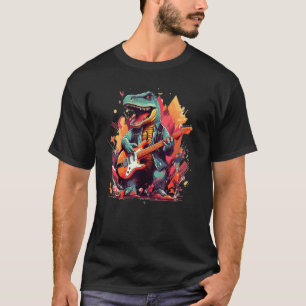 E-Gitarre T Rex Dinosaurier für Musican und Ro T-Shirt