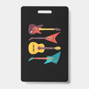 E-Gitarre und Akustische Gitarre Musiker-Geschenk Ausweis