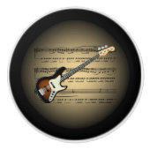 E-Gitarren-3-D Goldkugel ~ Noten ~ * ~ Keramikknauf (Vorderseite)